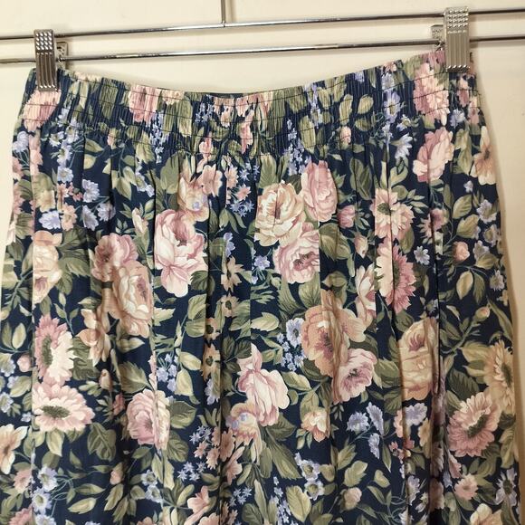 Fritzi of California Vintage Floral Midi Skirt Pleated Cottage - Picture 9 of 11